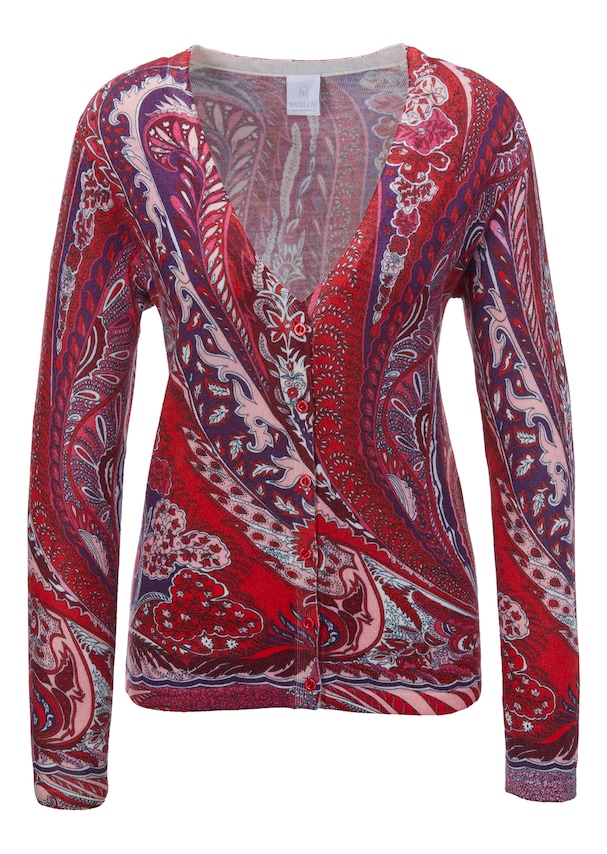 Cardigan with paisley pattern