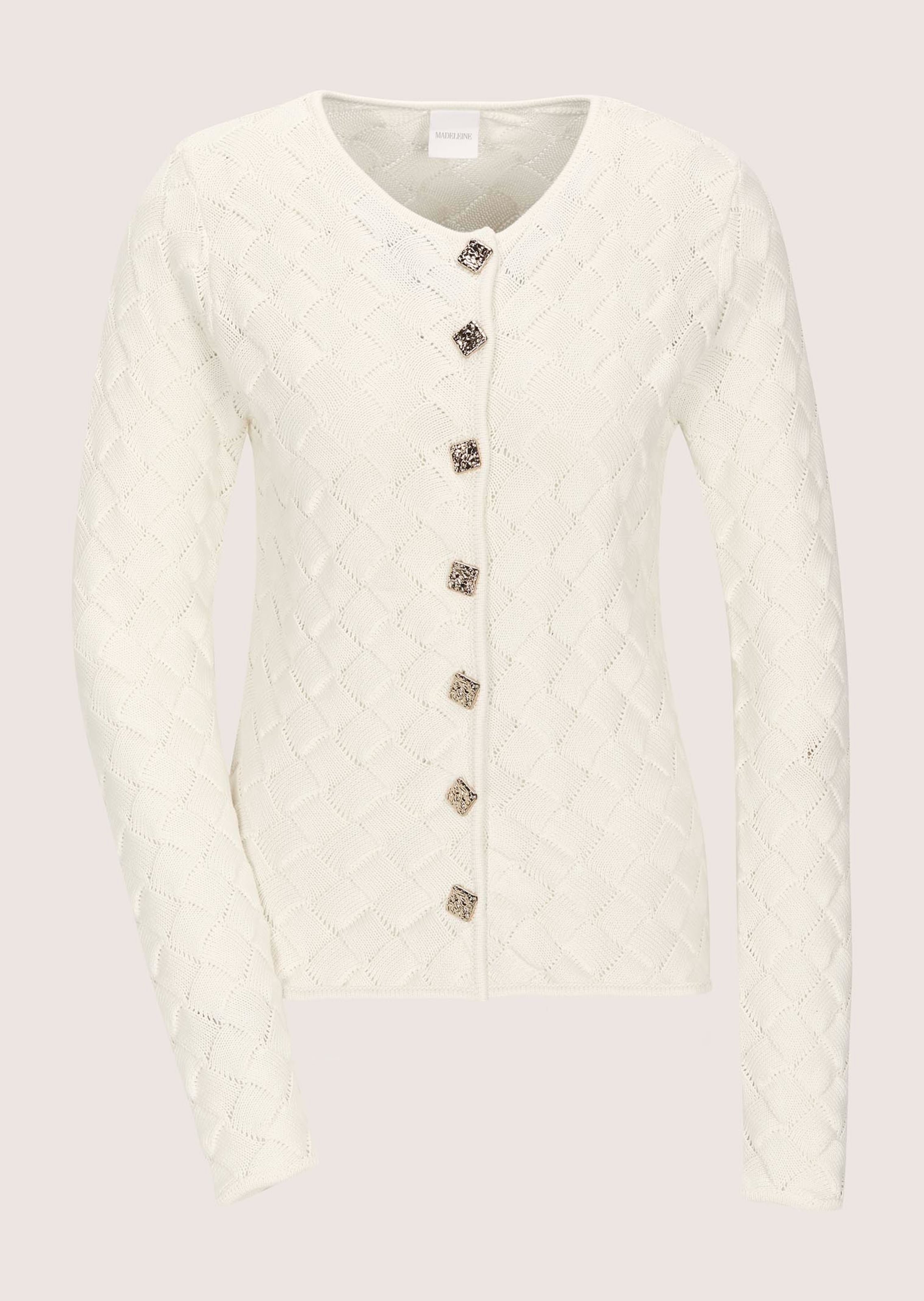 Strickblazer aus Baumwolle mit Strukturmuster