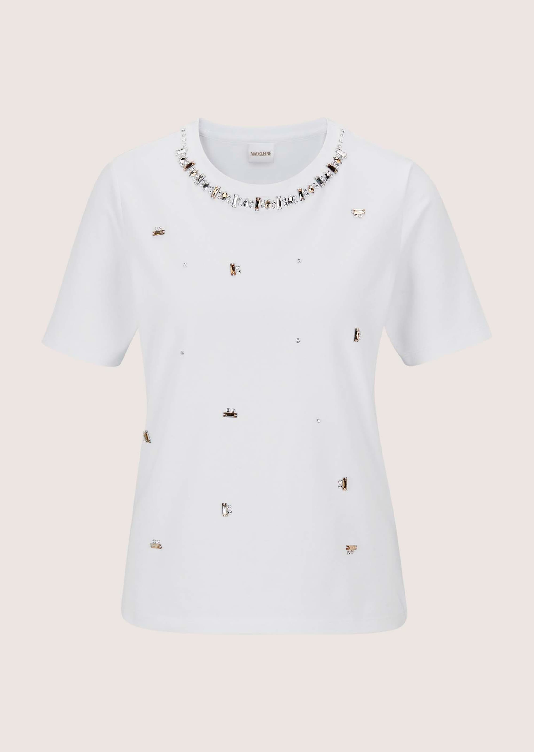 Rundhals-Shirt mit Glanz-Akzenten