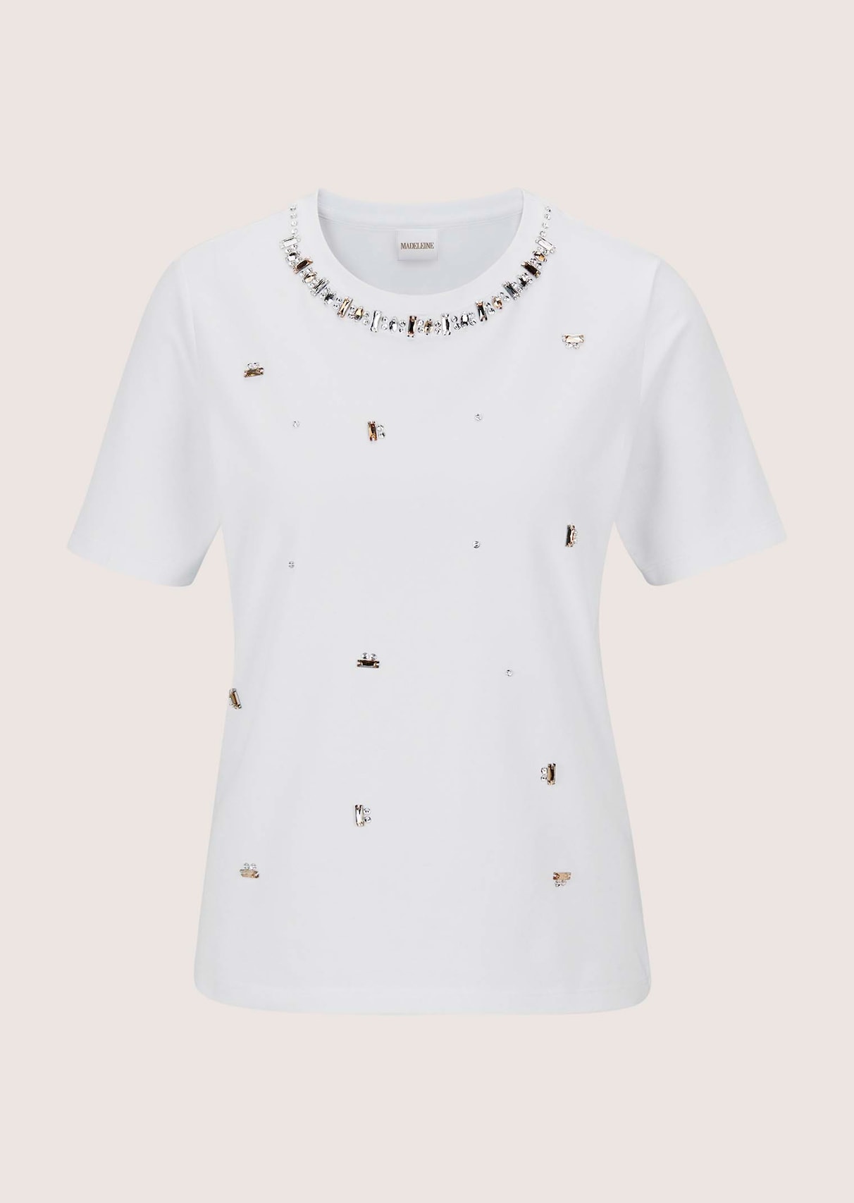 Rundhals-Shirt mit Glanz-Akzenten