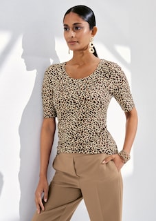 Animal print top with round neck thumbnail 7