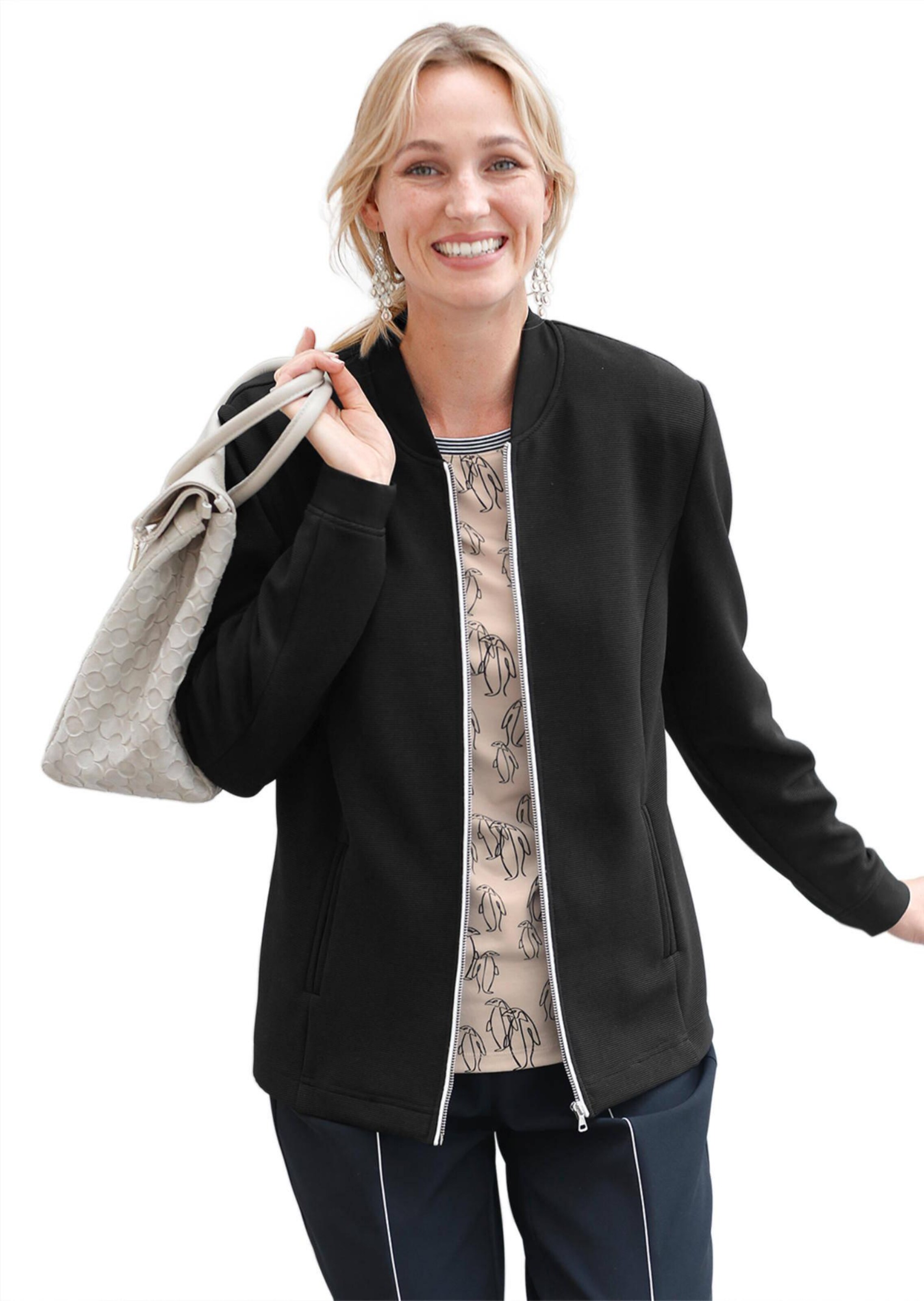 Blazer extensible en jersey en tricot ottoman