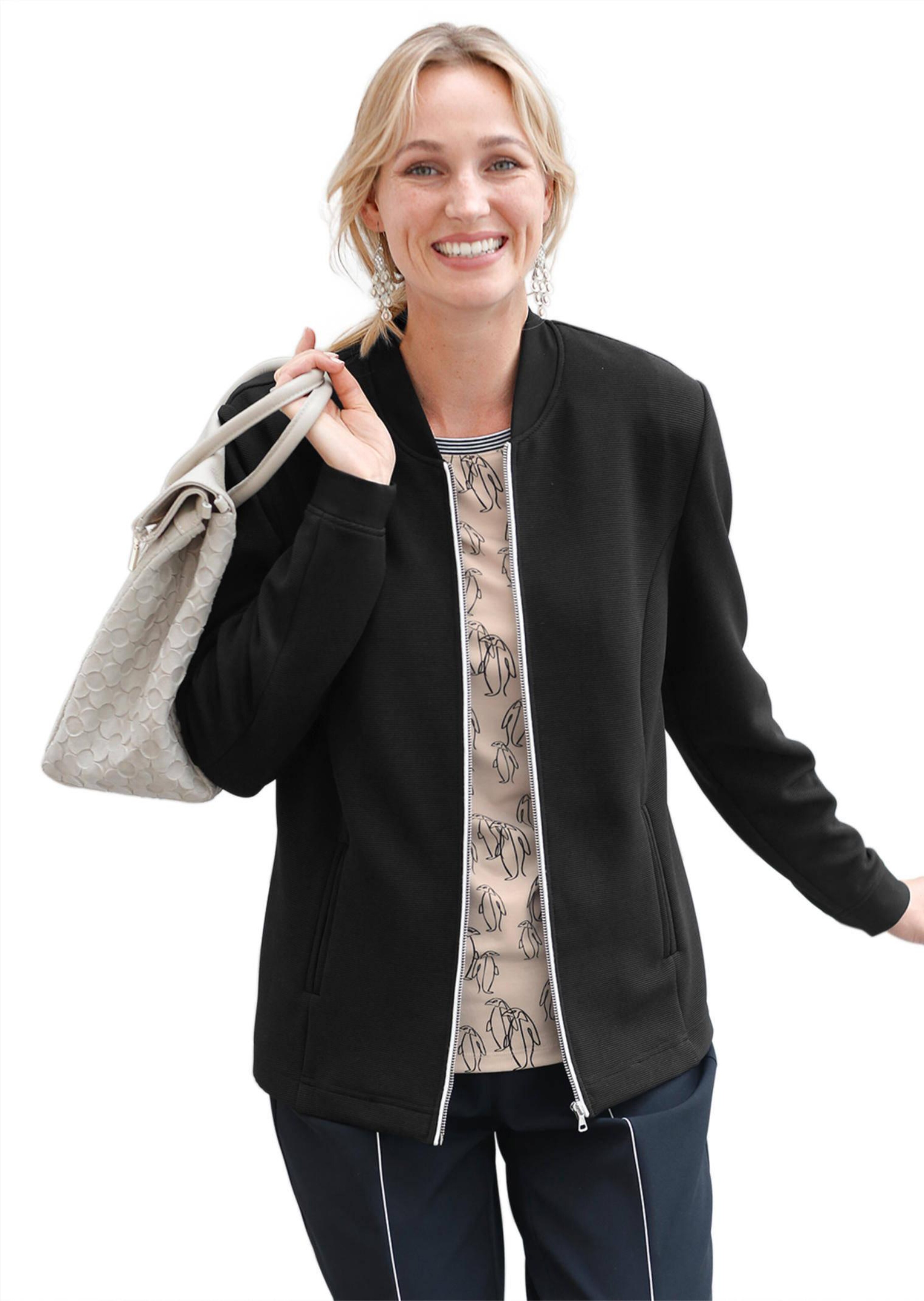 Blazer extensible en jersey en tricot ottoman