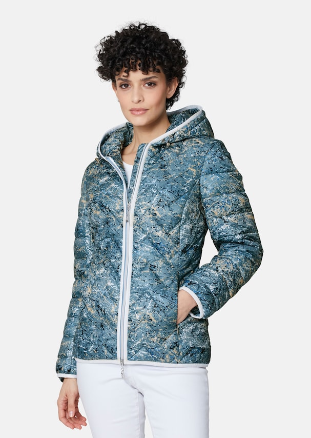Warming padded quilted jacket with hood