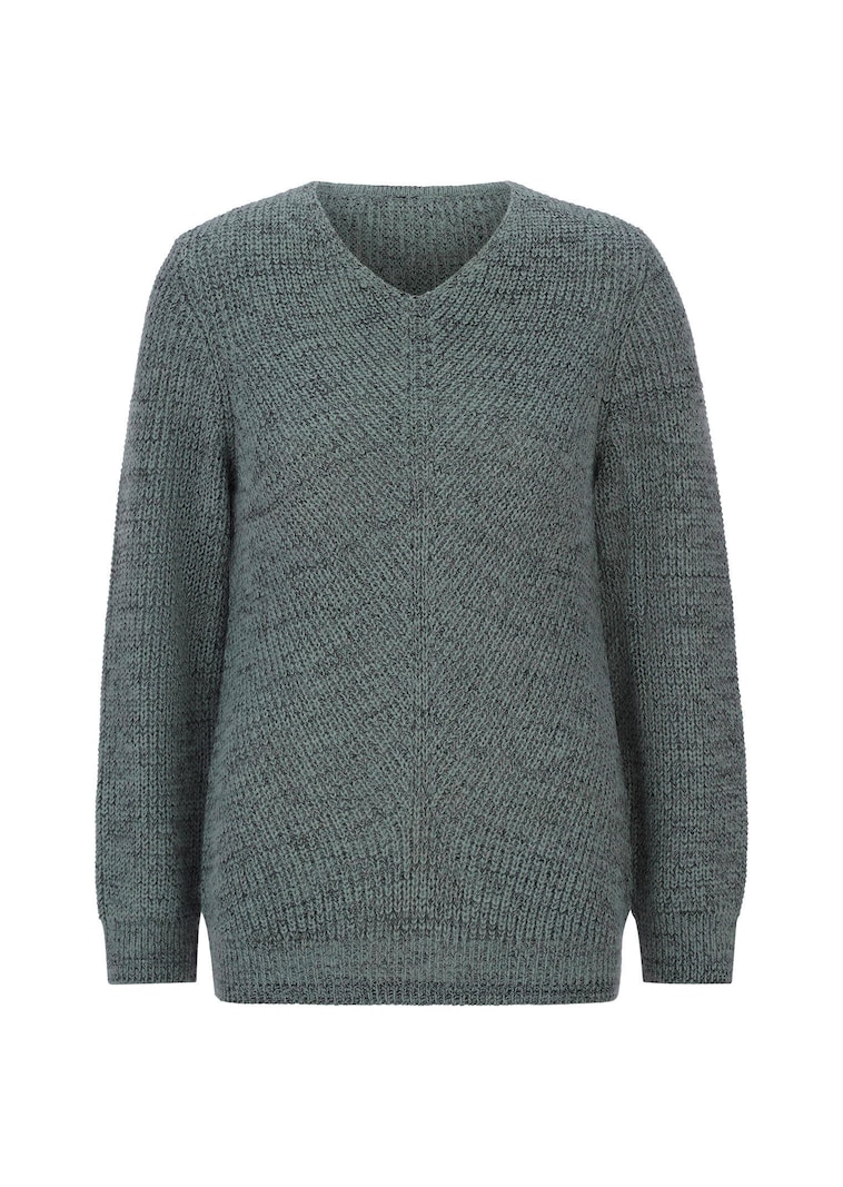 Tricot pullover met naadloze V-hals