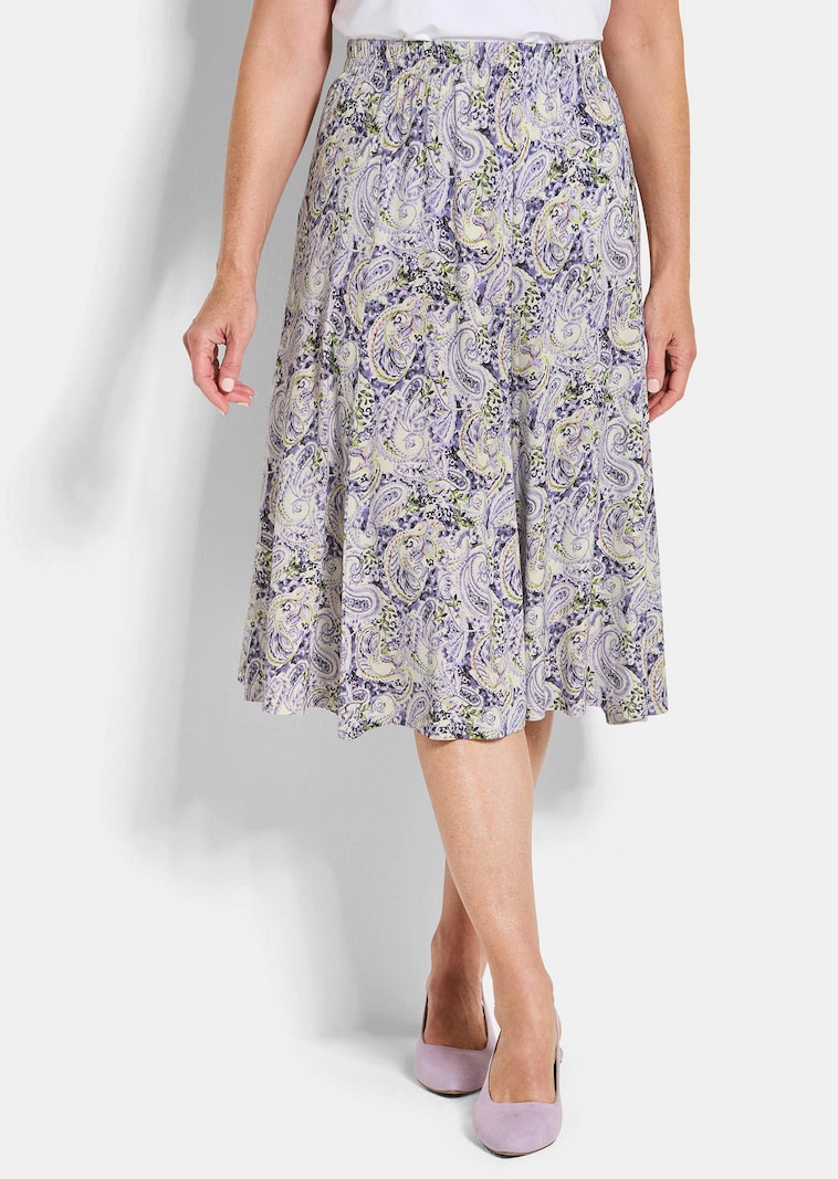 Weit schwingender Bahnenrock aus Jersey