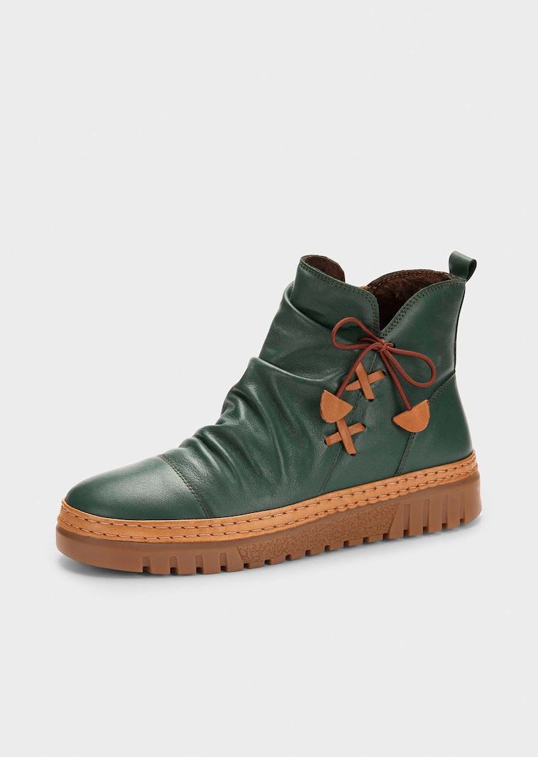 Bottines en cuir avec nœud décoratif