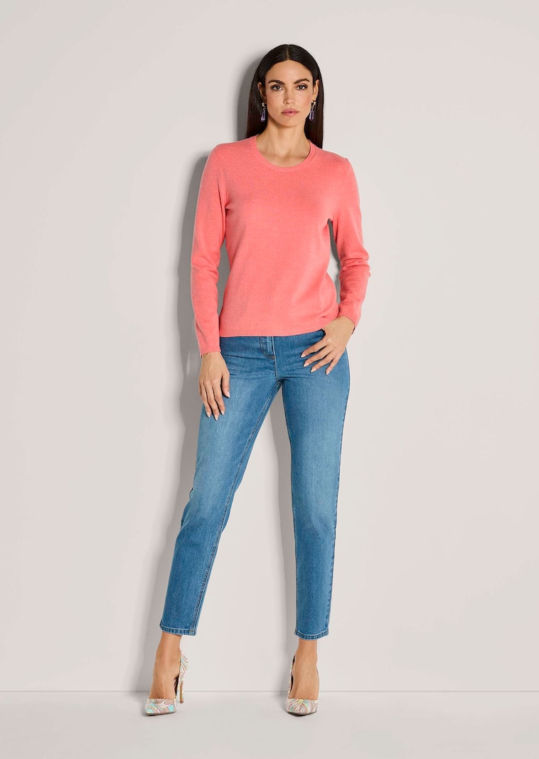 Feinstrick-Pullover mit Rundhalsausschnitt