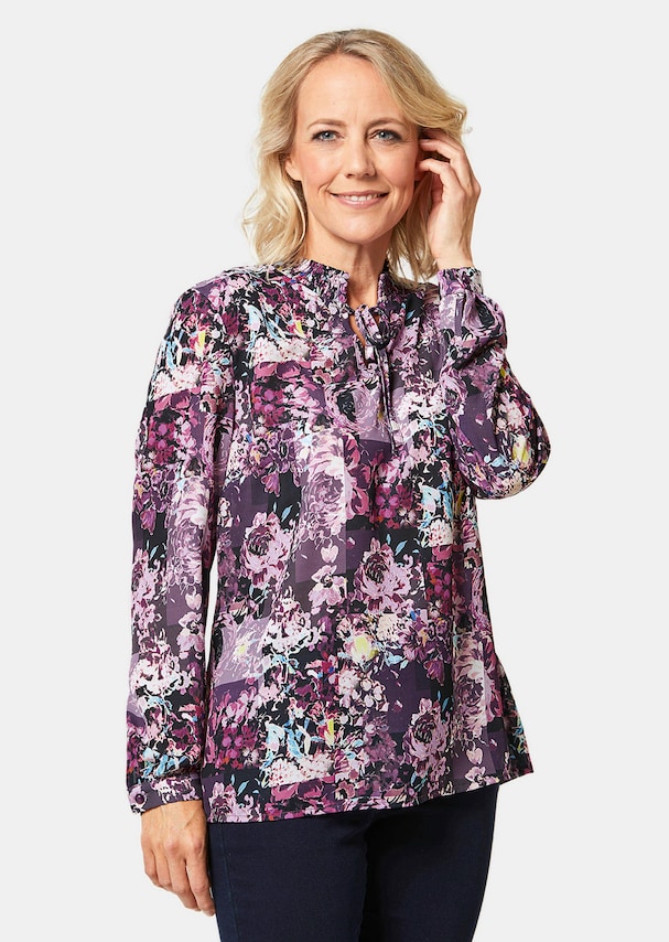 Gedessineerde blouse met exotisch patroon 2
