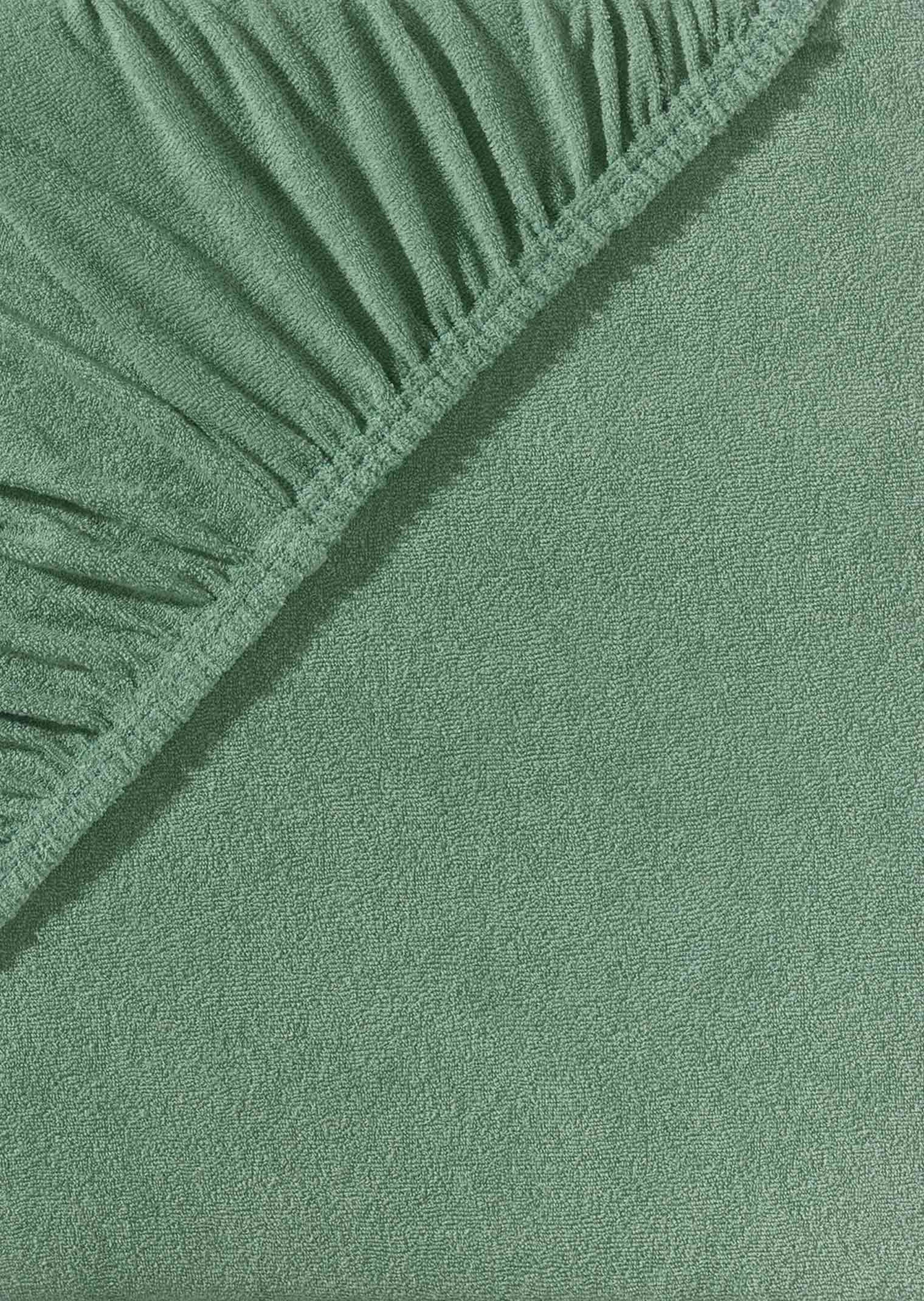 Drap-housse en éponge - vert - Gr. 180-200 x 200 cm de Goldner Fashion