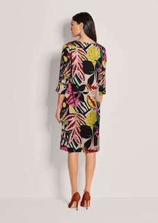 H-line dress with floral print and 3/4-length sleeves thumbnail 3