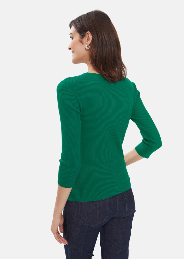 Ribbed jumper with 3/4 sleeves 1