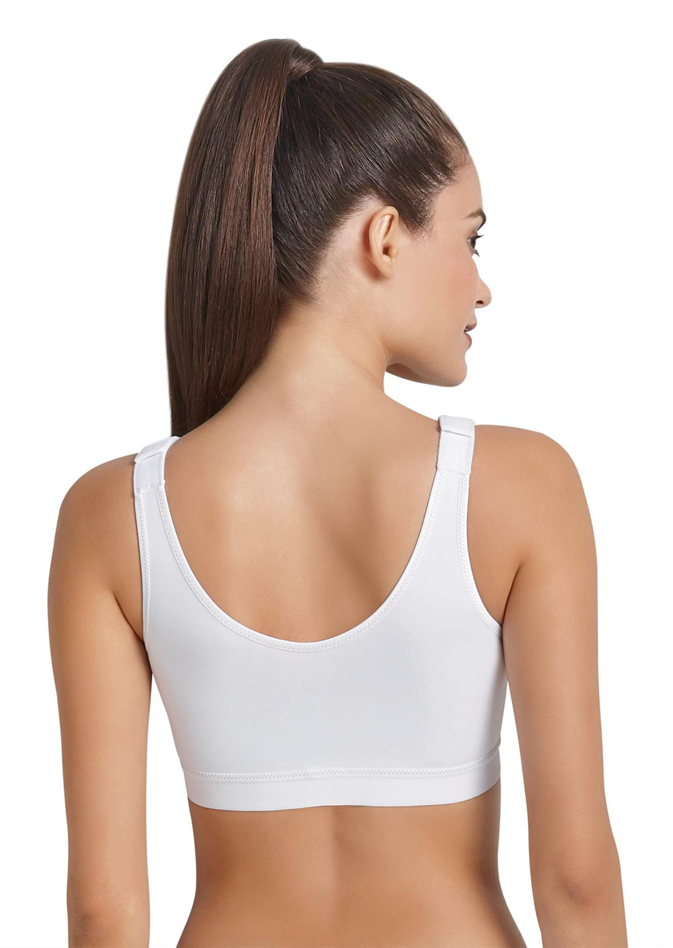 Soutien-gorge de sport avec fermeture à l'avant - blanc - Gr. 110 E de Goldner Fashion