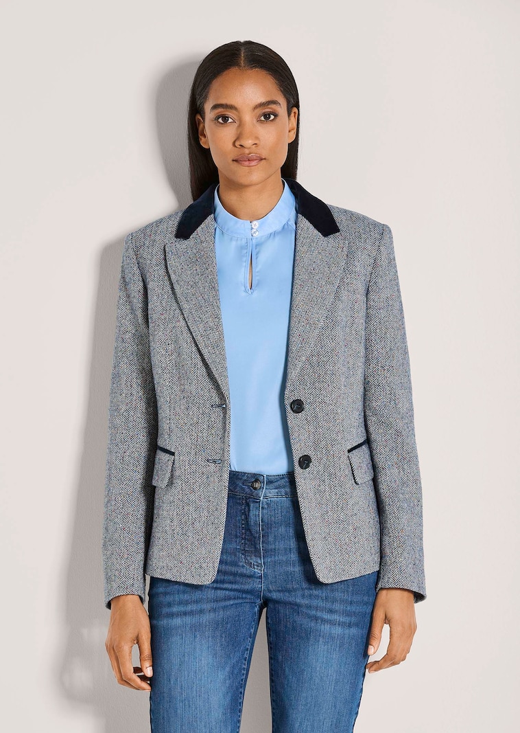 Blazer mit Samt-Akzenten