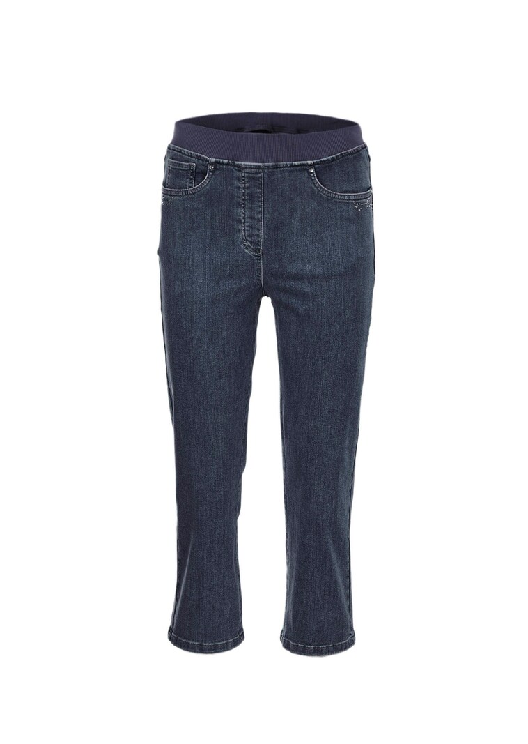 3/4-jeans Louisa met comfortabele, elastische jerseyband en borduursel