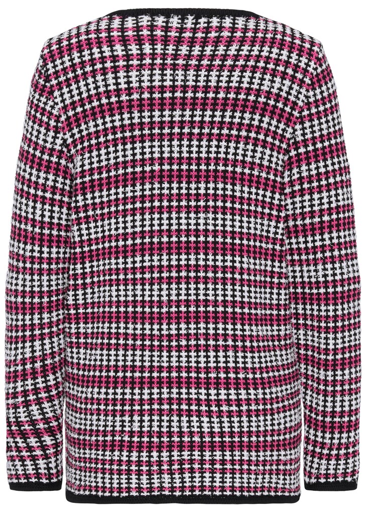 Elegante tricot blazer in fijne, contrasterende tricot 7