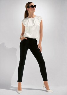 Schlanke Stretch-Hose mit Biesen thumbnail 7