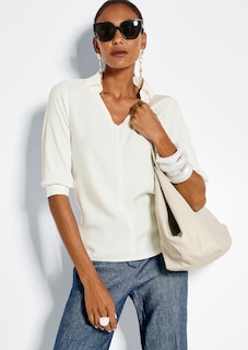 Viskose-Blusenshirt mit halblangen Ärmel thumbnail 7