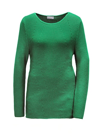 grün Figurschmeichelnder Pullover aus reiner Baumwolle
