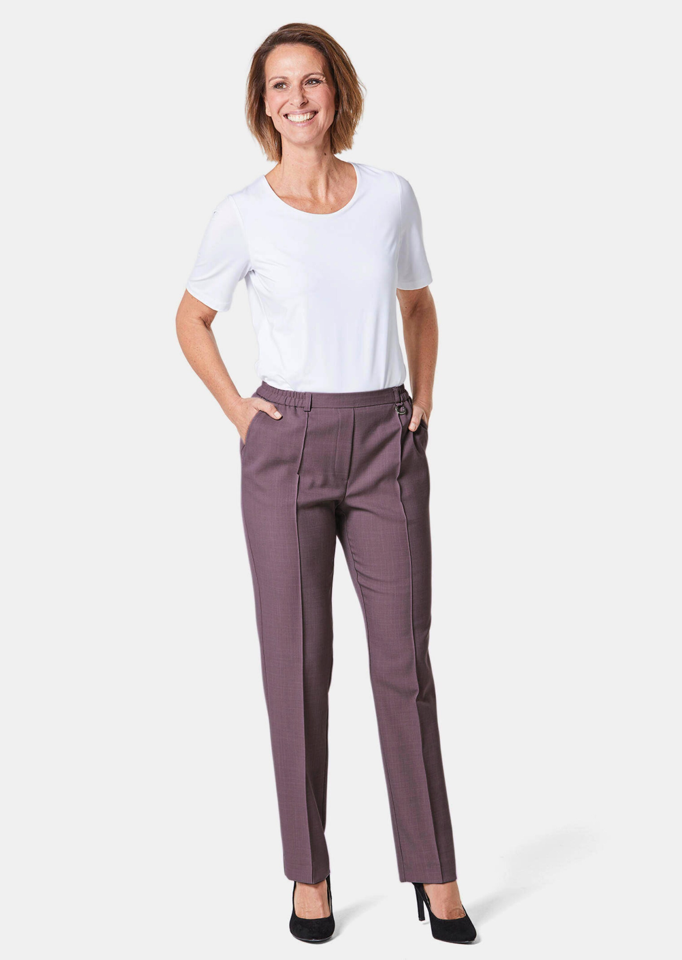Pantalon quasi infroissable MARTHA traité SilverFresh - lilas - Gr. 265 de Goldner Fashion