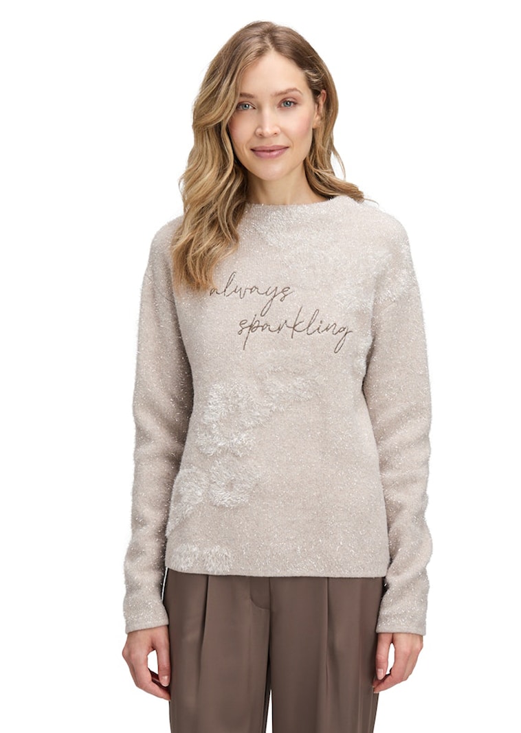 Strickpullover mit glänzenden Flausch-Details