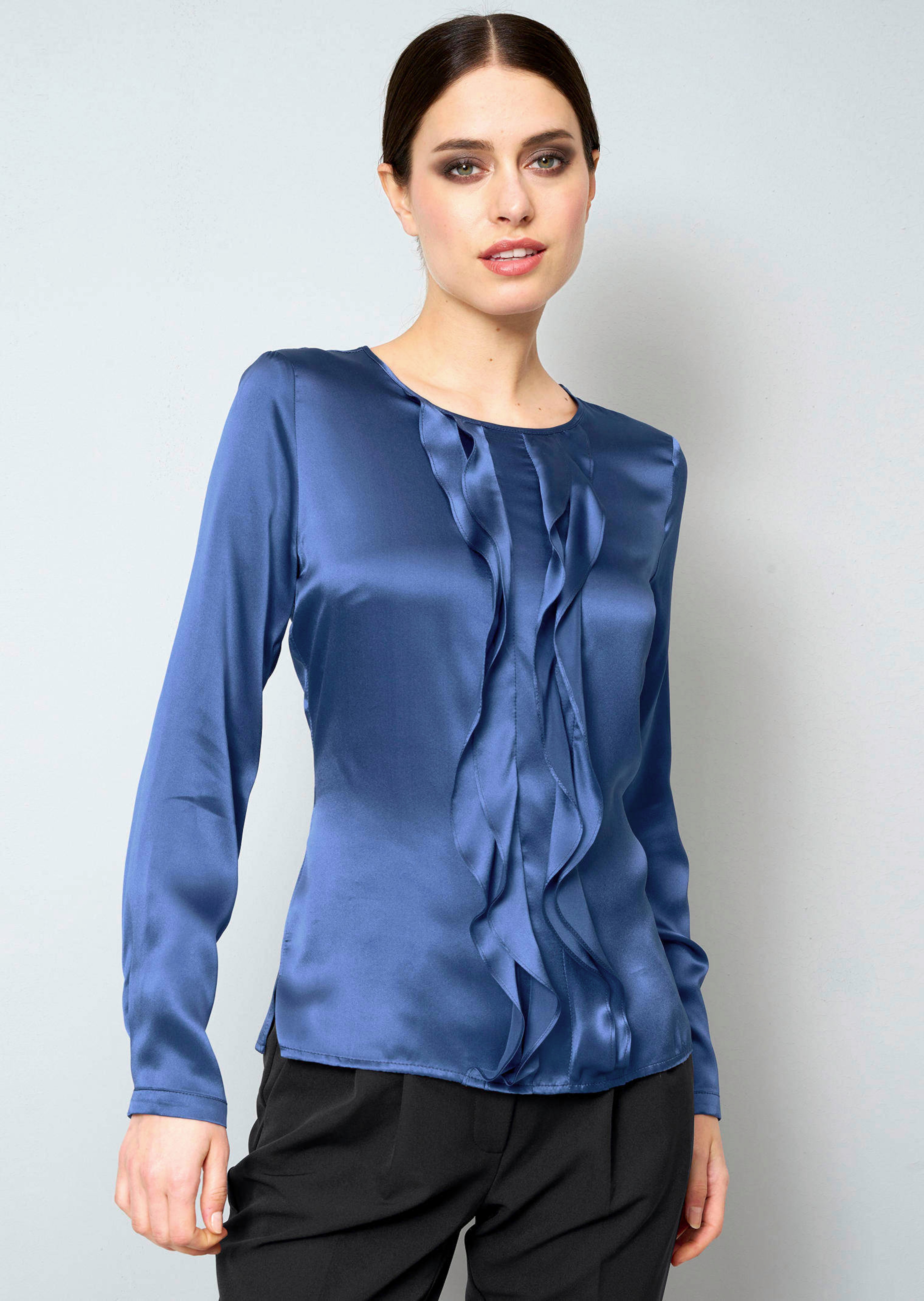 Seidenbluse mit Volants