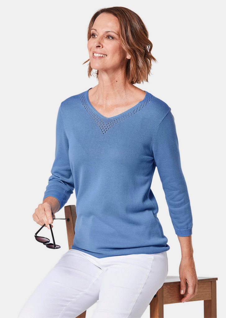 Unkomplizierter Pullover mit V-Ausschnitt