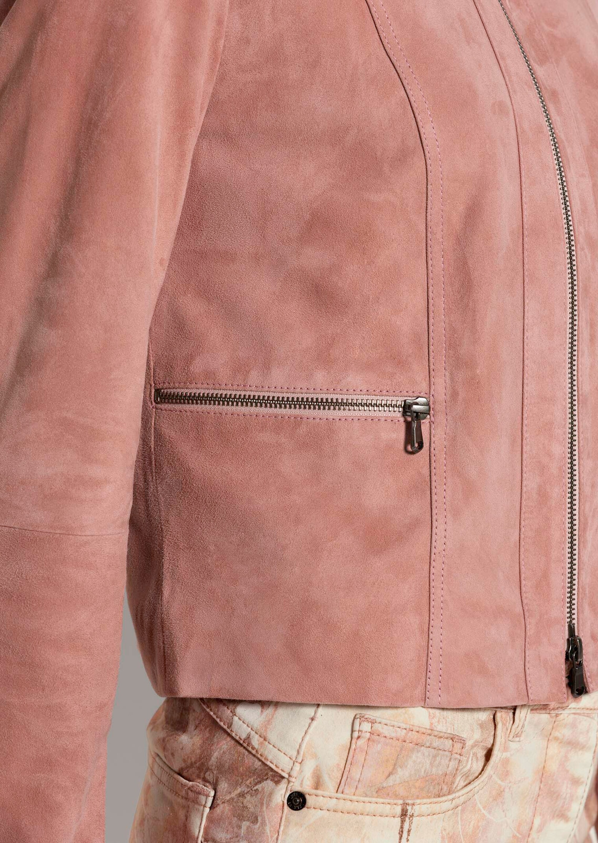 Veste En Daim Rose - Taille L Femme - Occasion Très Bon état - Style Vintage Casual