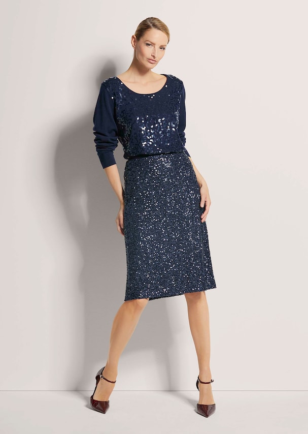 Schlanker Pencil-Skirt mit Wendepailletten 1