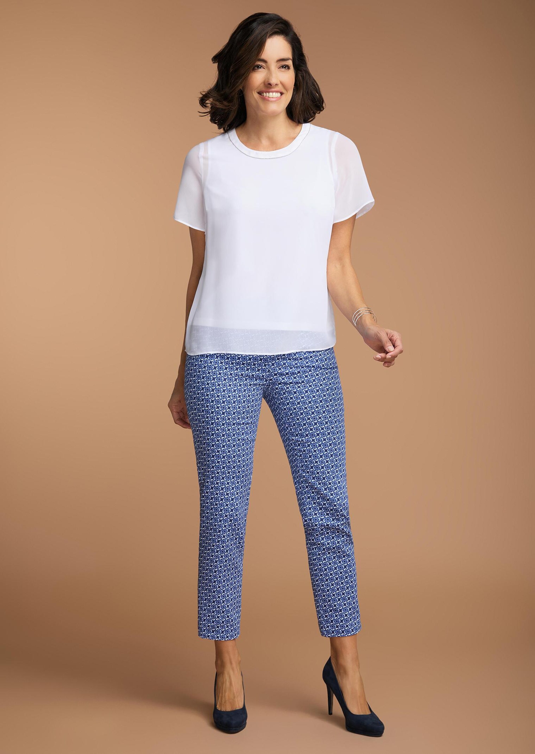 Pantalon imprimé - bleu roi / à motifs - Gr. 58 de Goldner Fashion