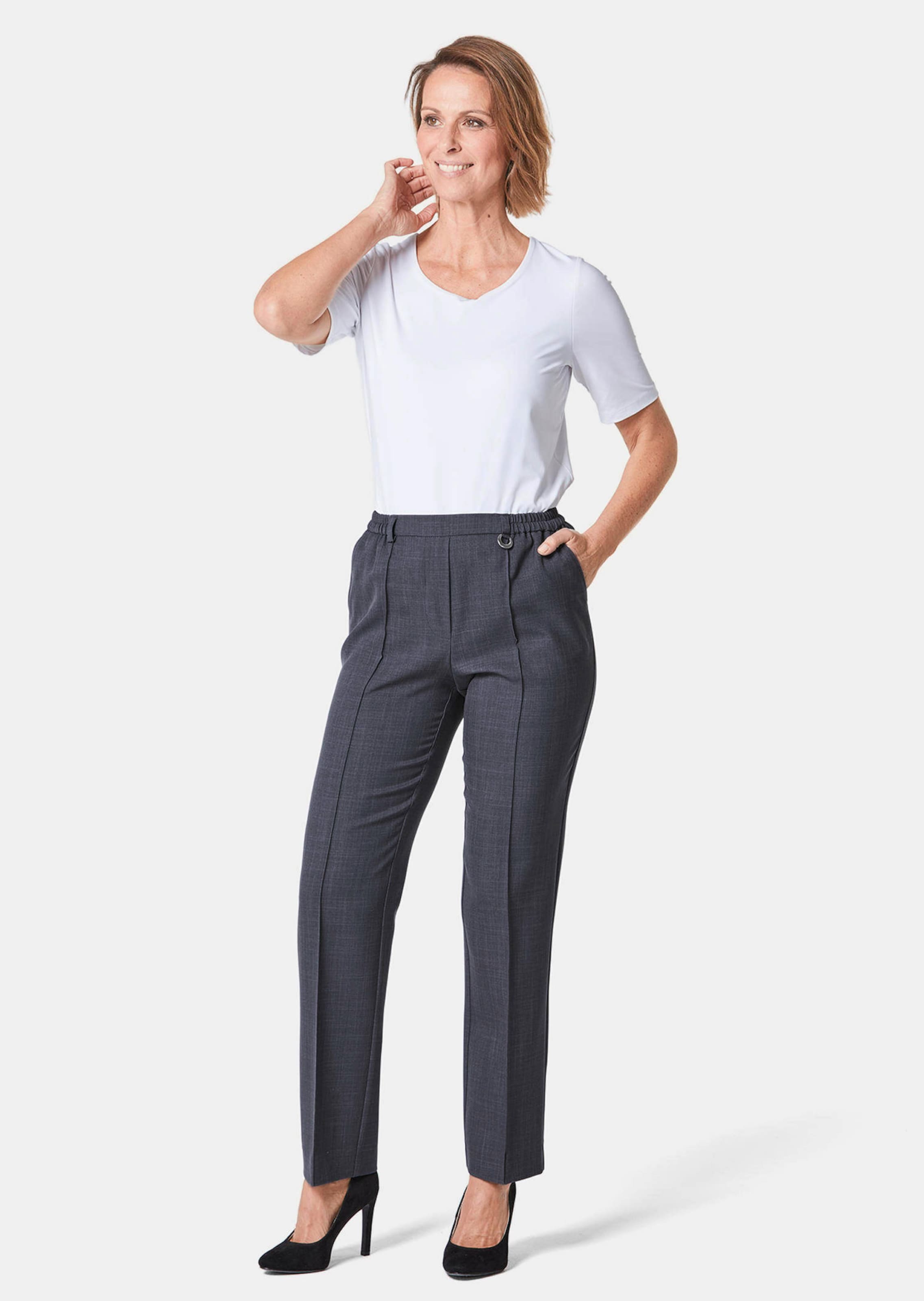 Pantalon quasi infroissable MARTHA traité SilverFresh - anthracite - Gr. 24 de Goldner Fashion