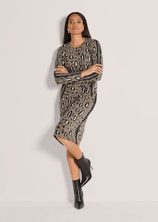 Jacquard-Kleid mit Leopardenmuster und Strass thumbnail 1