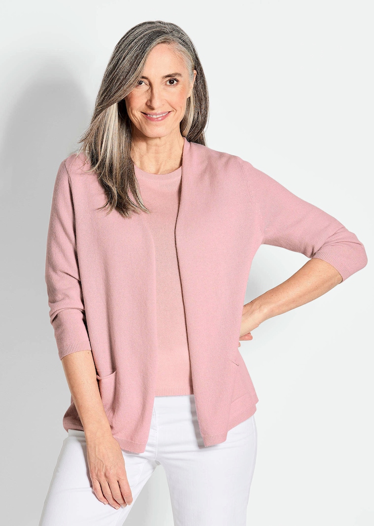 Kaschmir-Longstrickjacke