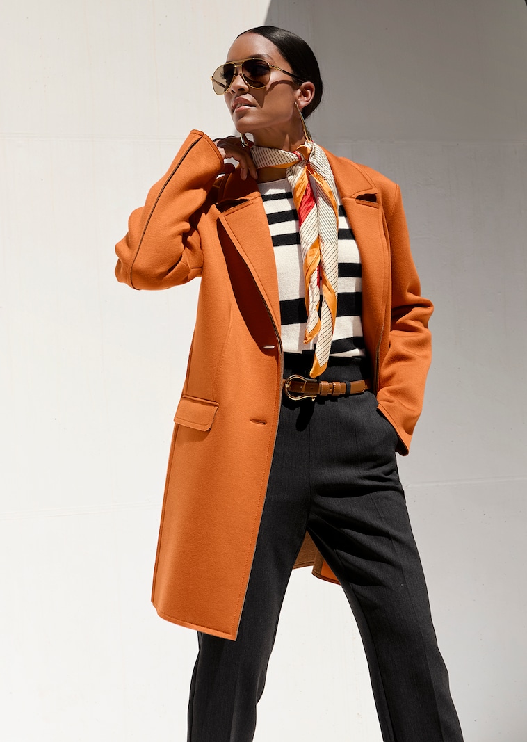 Longjacke aus zweilagigem Jersey