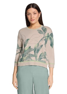 Feinstrickpullover mit Blätterdruck thumbnail 1