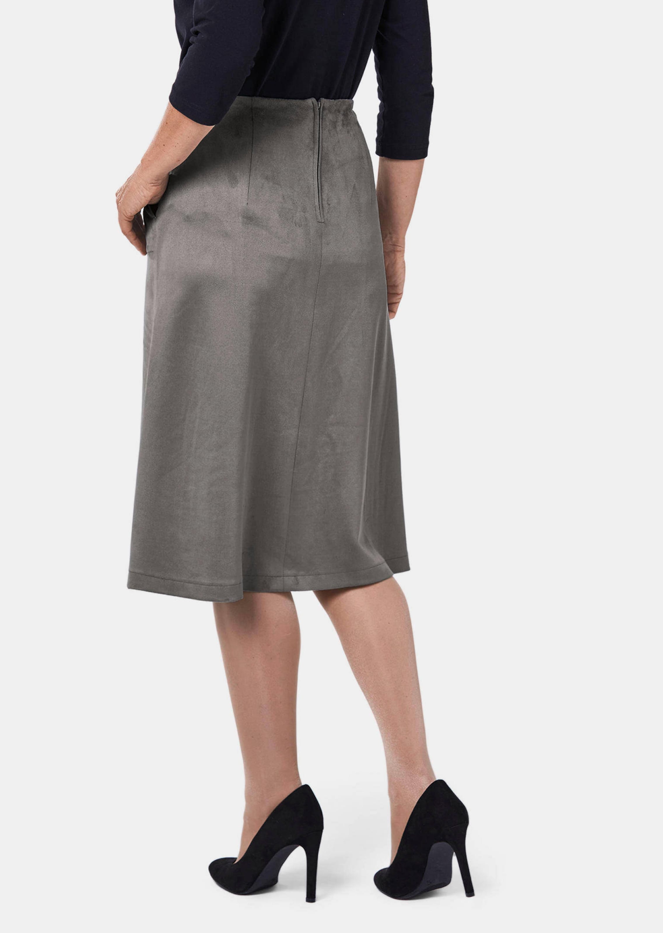 Jupe aspect velours - gris - Gr. 48 de Goldner Fashion