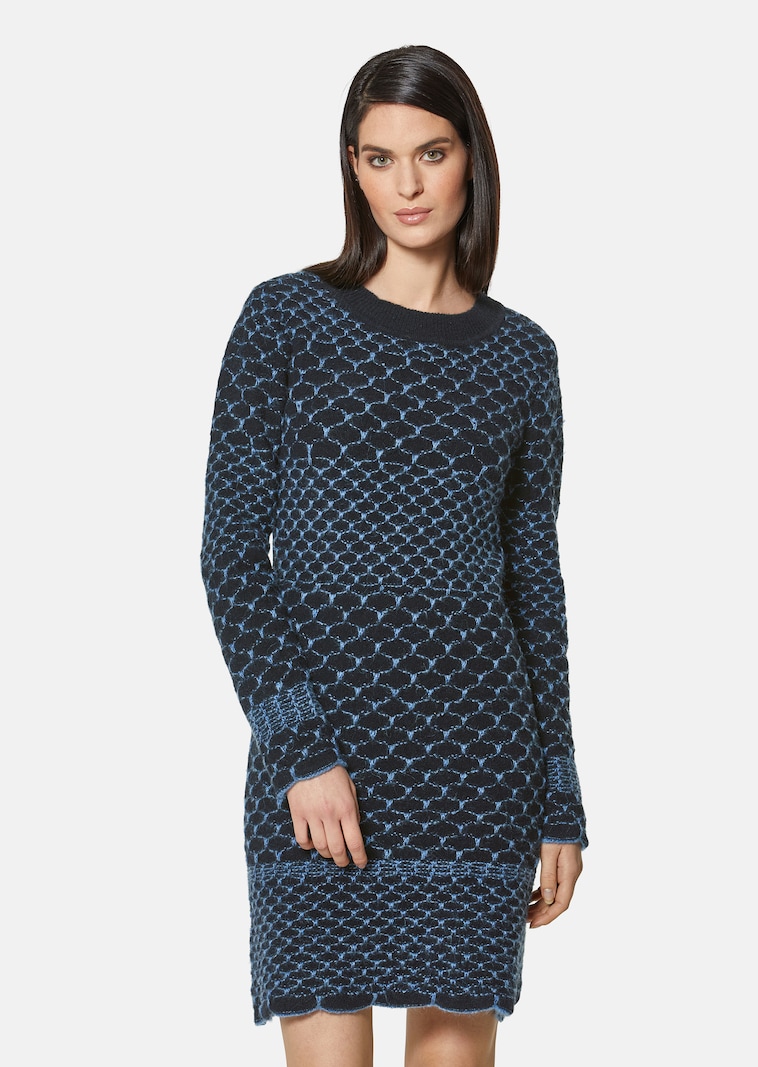 Jacquard knit dress in a high-quality wool blend