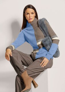 Stehkragen-Pullover mit Intarsien thumbnail 4