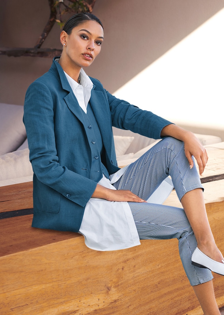 Leinenblazer in Boxy-Form