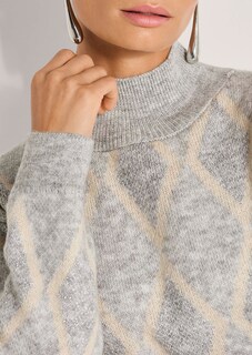Glitzernder Pullover mit Rauten-Muster thumbnail 5