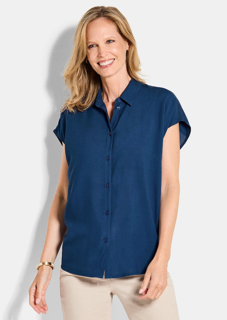 Viskose-Bluse mit Hemdkragen