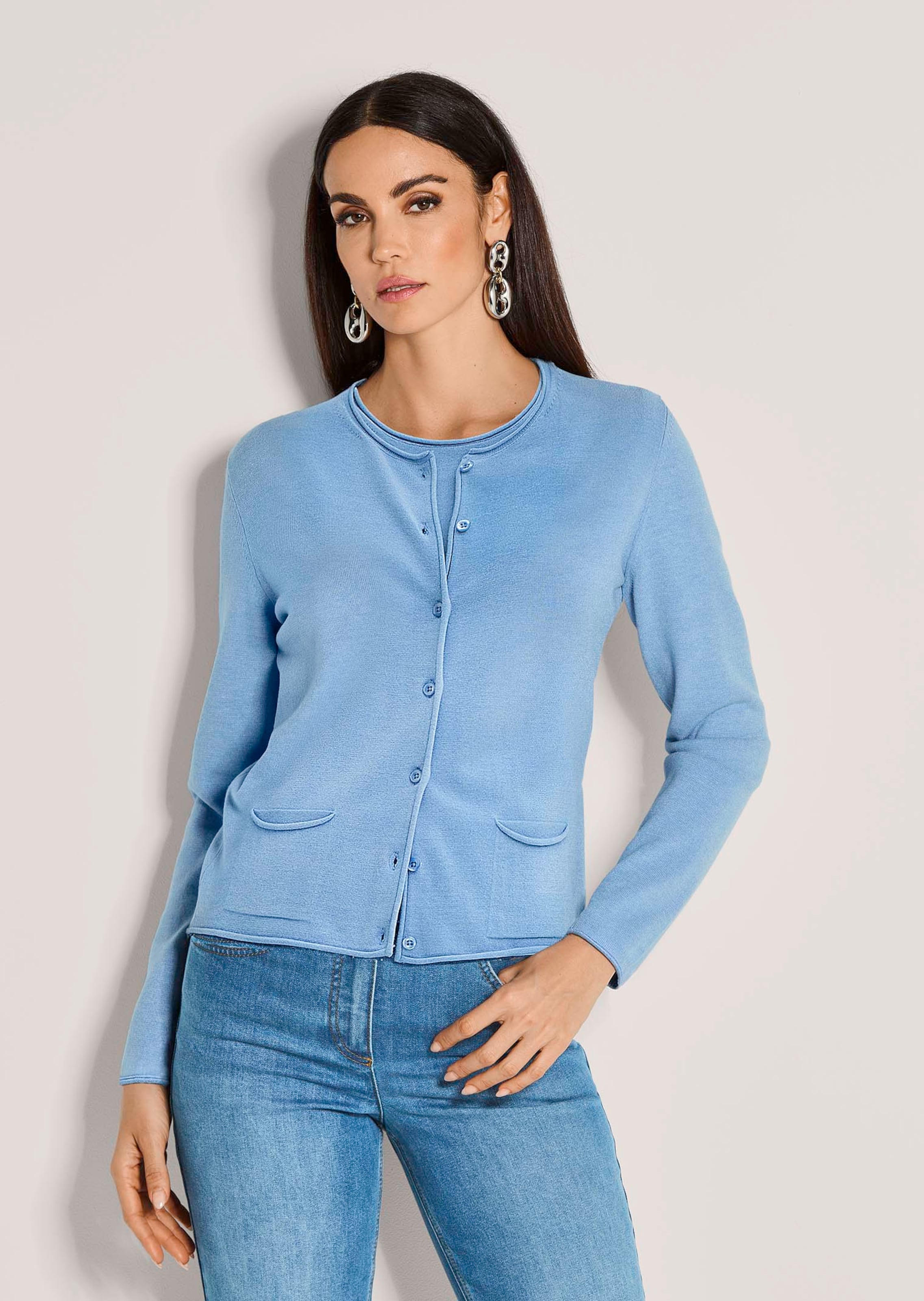 Feinstrick-Twinset mit Modal