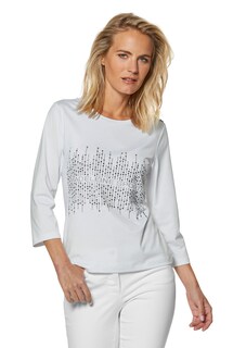 Shirt mit Glitzerprint und Zierknopfleiste thumbnail 1