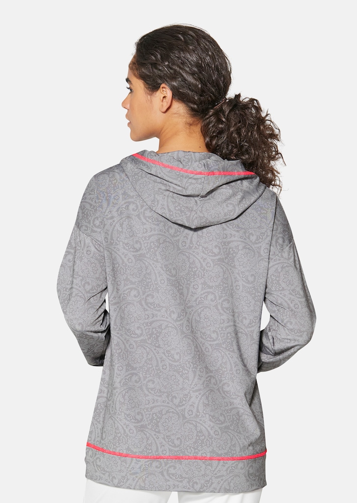 Oversize-Sweatshirt mit Kapuze und dezentem Paisleyprint 2