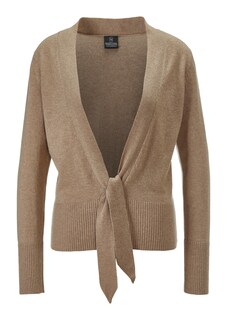 Cashmere cardigan with deep V-neck and tie ribbon thumbnail 1