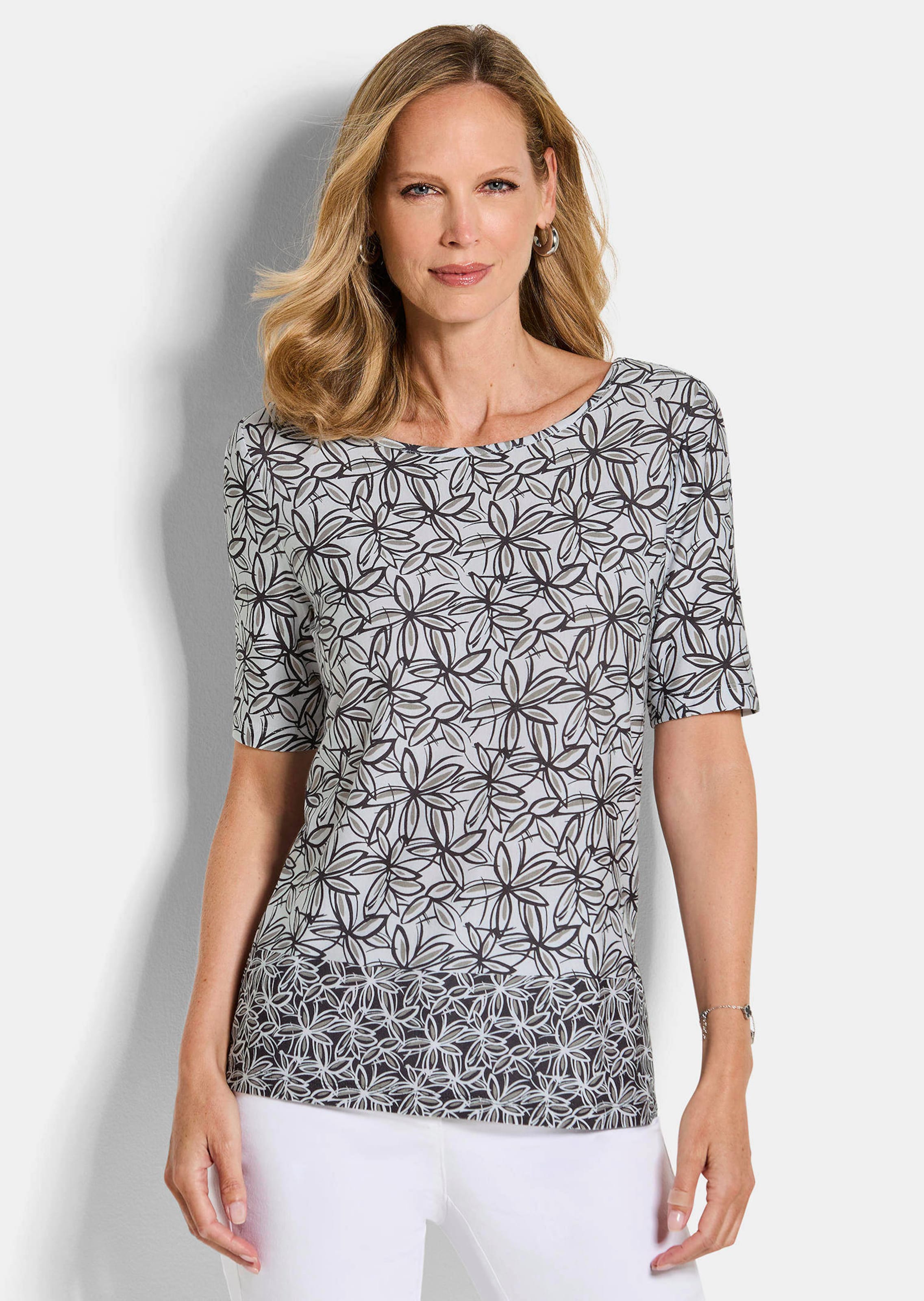 Jersey-Shirt mit Blumenprint