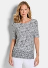 Jersey-Shirt mit Blumenprint thumbnail 1