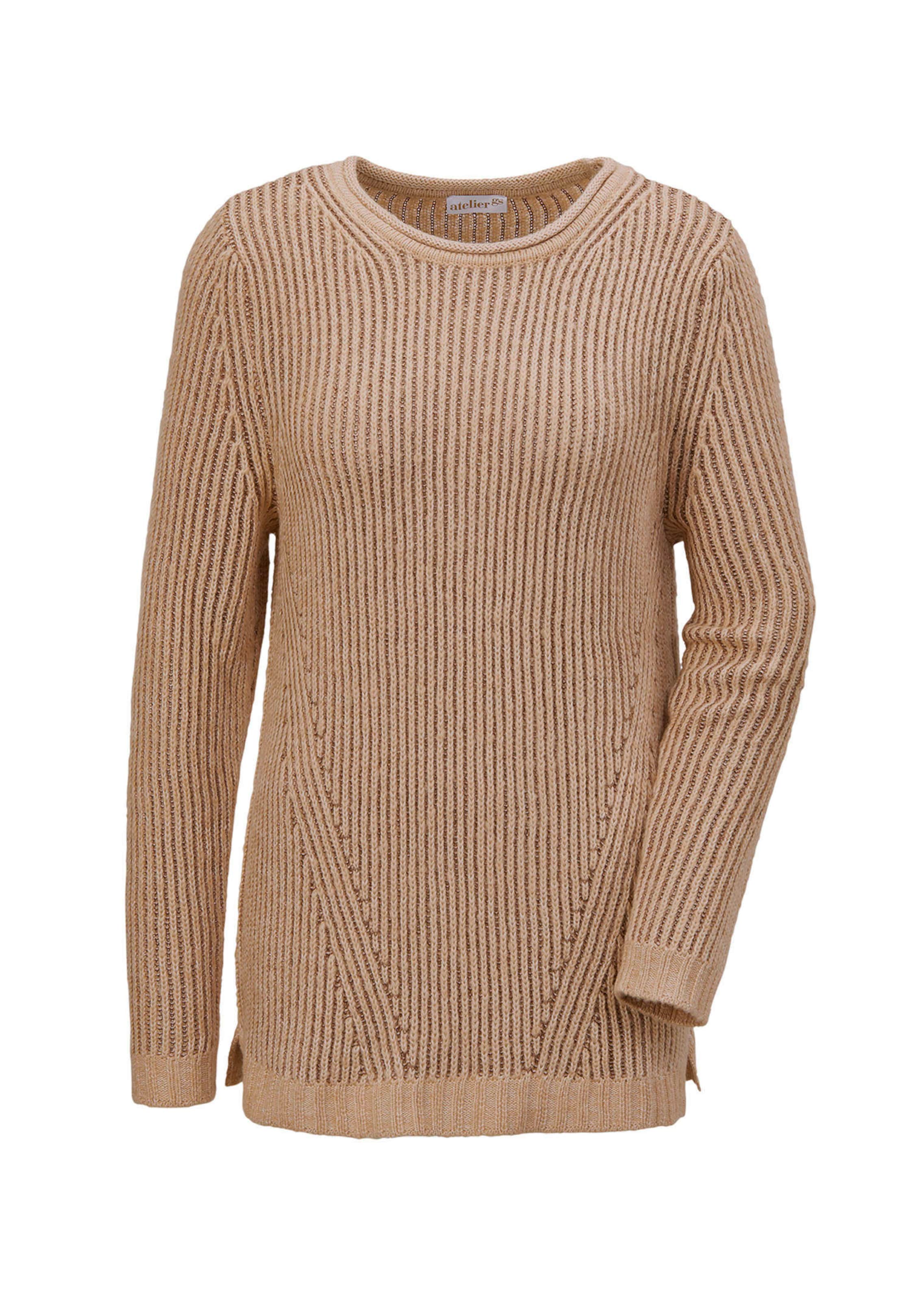 Strickpullover mit interessanter Struktur und Glitzergarn