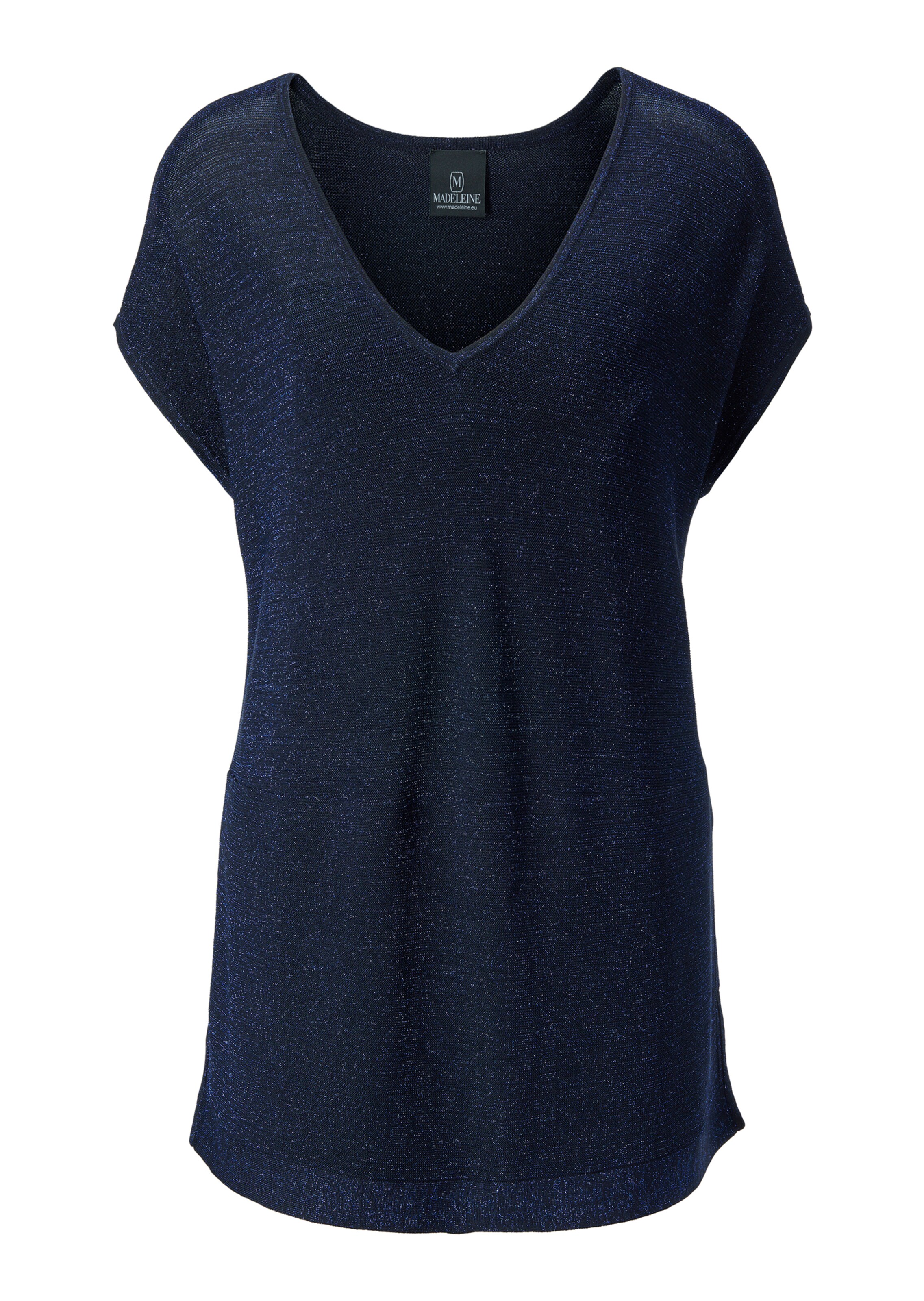 V-Pullover mit Glanz-Effekt und kurzen Ärmeln