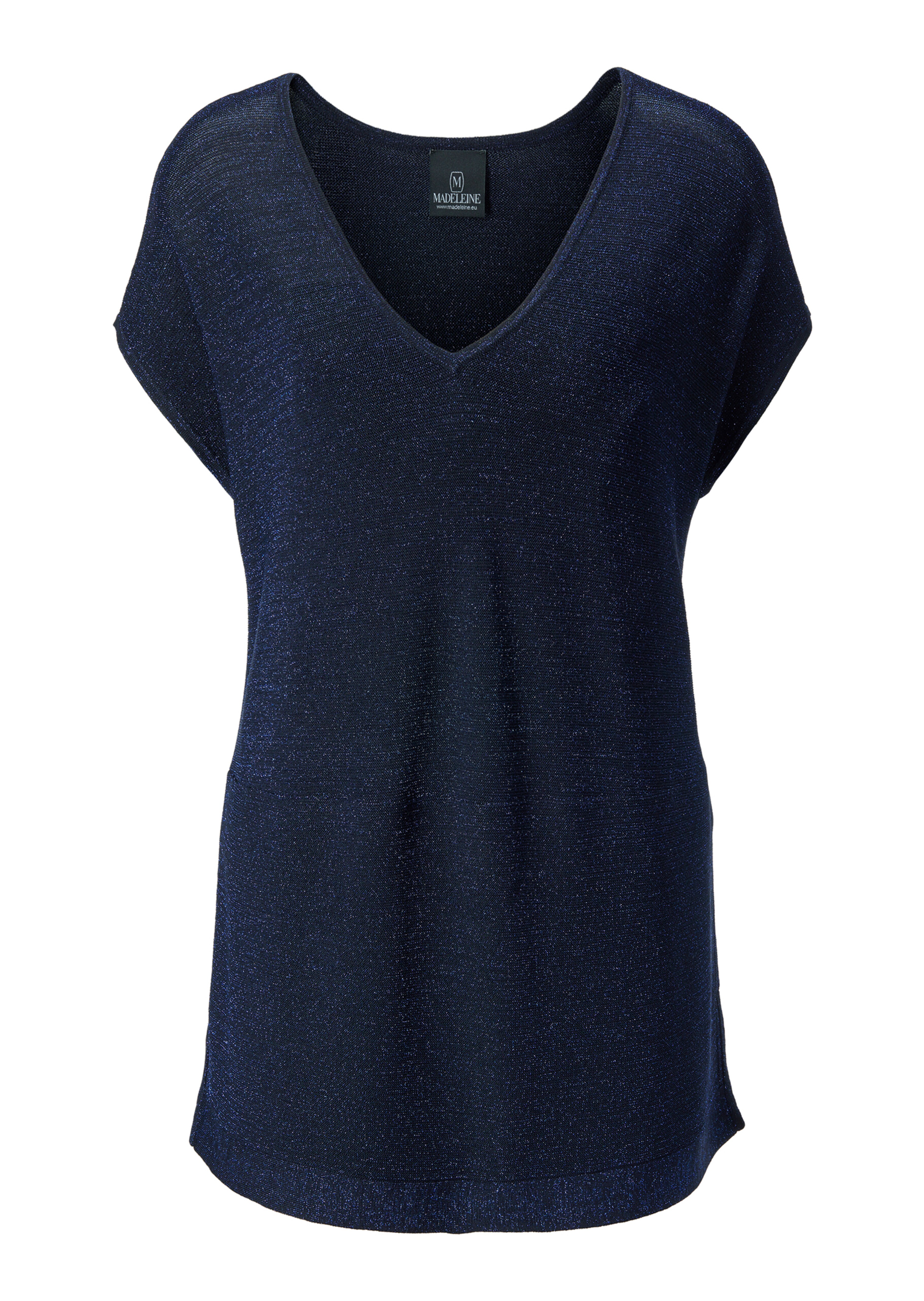 V-Pullover mit Glanz-Effekt und kurzen Ärmeln